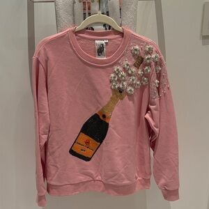 QUEEN OF SPARKLES Pink Champagne Sweatshirt